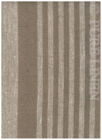  Fabric  492N Eco Natural Flax With Natural Stripes 320 gsm