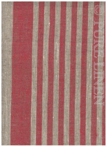  Fabric 492R Eco Natural With Red Stripes 320 gsm