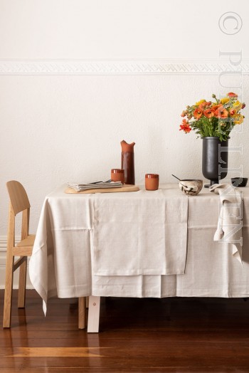 AMALFI taupe linen napery