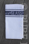 Pure Linen Glass Cloth Napkins White & Black Border Size 50x50